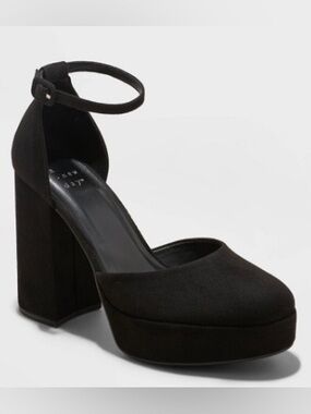 A New Day Elegant Black Chunky Platform Heels Size 8 Target Brand New w/out box